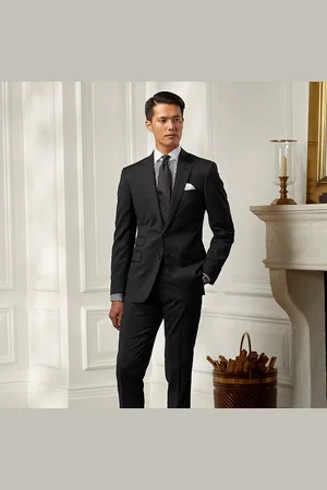 Ralph Lauren Traje Gregory de sarga de lana