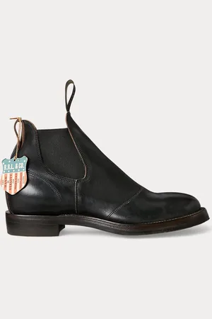 Ralph Lauren Bota Chelsea de piel bruñida a mano