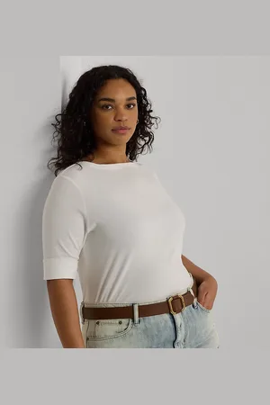 Ralph Lauren Tallas Grandes - Top de cuello barco de algodón
