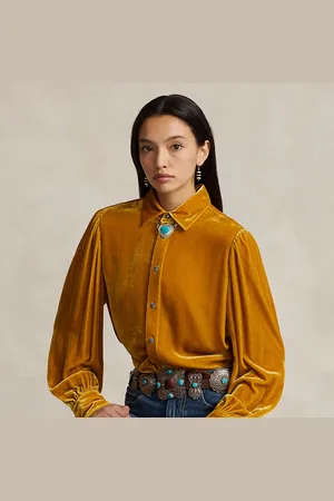 Ralph Lauren Blusa de terciopelo PRL x Naiomi Glasses