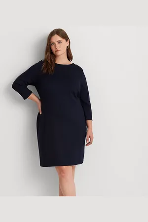 Ralph Lauren Tallas Grandes - Vestido de ponte con manga tres cuartos