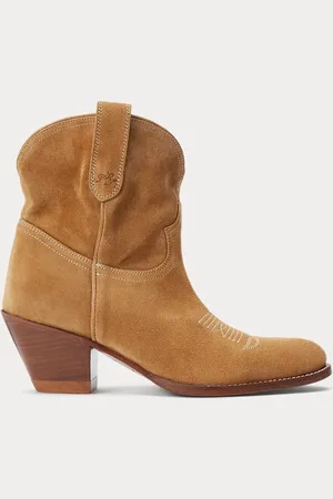 Ralph Lauren Bota western de ante de piel de becerro