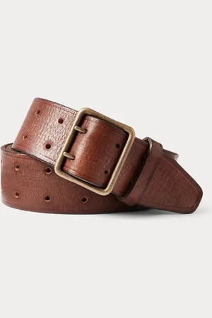 Ralph Lauren Cinturón de piel con hebilla doble