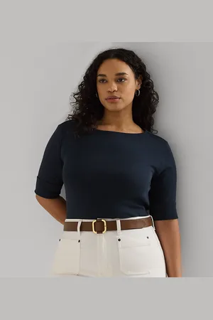Ralph Lauren Tallas Grandes - Top de cuello barco de algodón