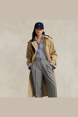 Ralph Lauren Gabardina de sarga con doble botonadura