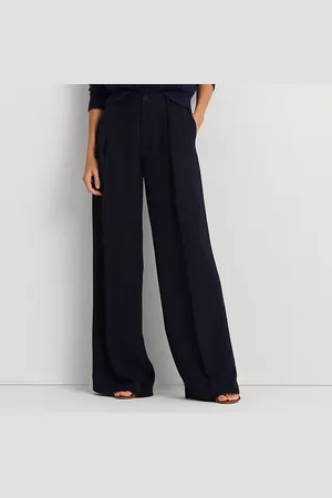 Ralph Lauren Pantalón de pernera ancha de georgette