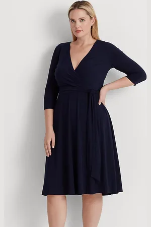 Ralph Lauren Tallas Grandes - Vestido cruzado de punto jersey