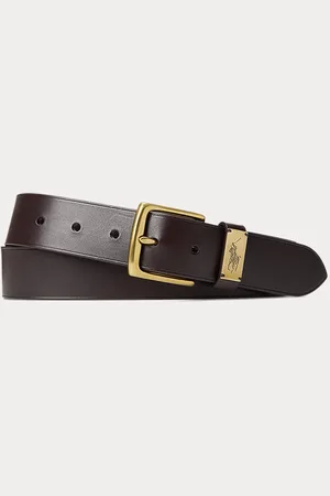 Ralph Lauren Cinturón de piel con placa con caballo