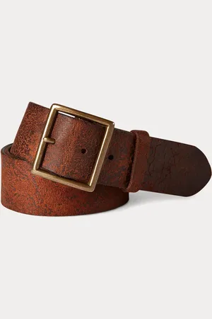 Ralph Lauren Cinturón de piel desgastada