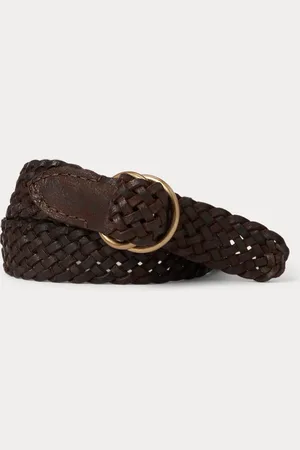 Ralph Lauren Cinturón de piel trenzada