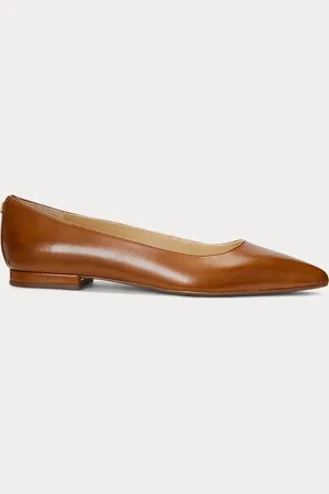 Ralph Lauren Bailarinas Londyn de piel bruñida