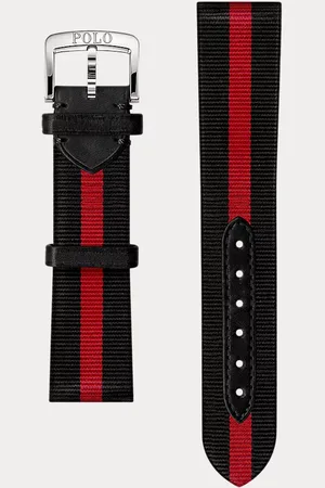 Ralph Lauren Correa de reloj de seda con rayas