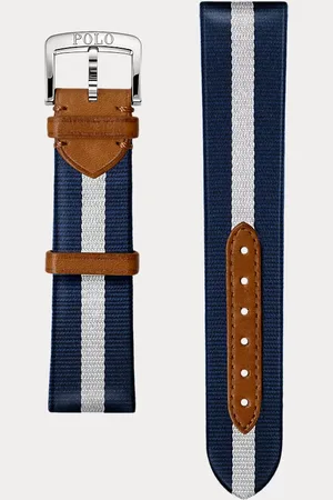 Ralph Lauren Correa de reloj de seda con rayas