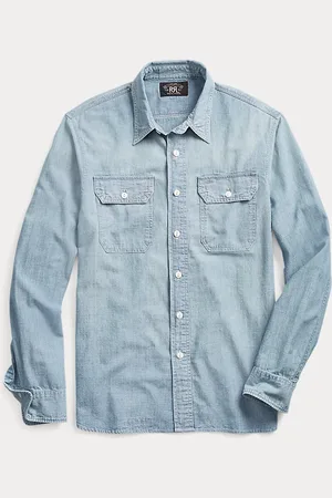 Ralph Lauren Camisa de trabajo de cambray índigo
