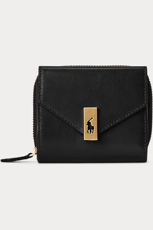 Ralph Lauren Cartera Polo ID compacta de piel