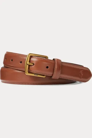 Ralph Lauren Cinturón de vestir de piel plena flor