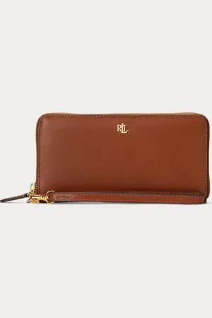Ralph Lauren Cartera muñequera continental de piel