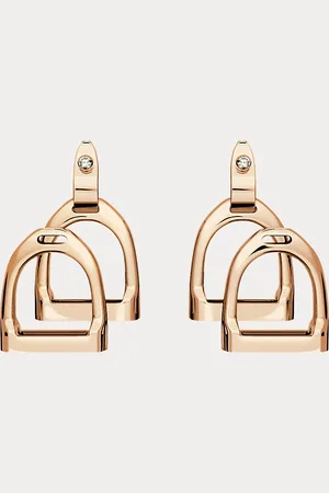 Ralph Lauren Pendientes de oro rosa con doble estribo