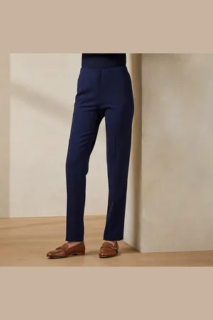 Ralph Lauren Pantalones Simone de crepé de lana