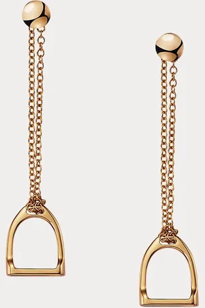 Ralph Lauren Pendientes de oro rosa con estribo