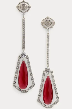 Ralph Lauren Pendientes de corchete con cristales