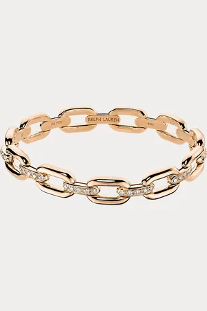 Ralph Lauren Pulsera de cadena de oro y diamantes