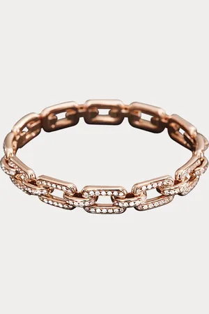 Ralph Lauren Pulsera grande de oro y diamantes pavé