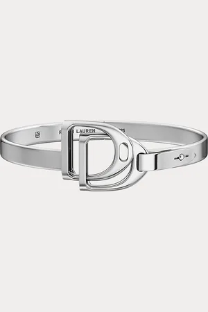 Ralph Lauren Pulsera doble estribo de plata de ley