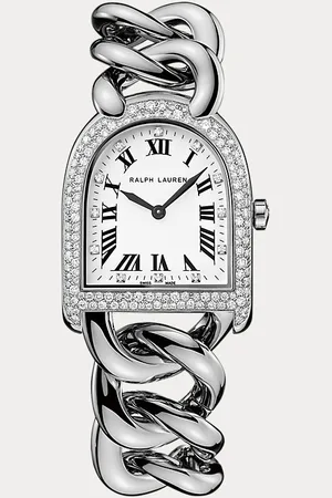 Ralph Lauren Reloj con eslabones pequeños y diamantes