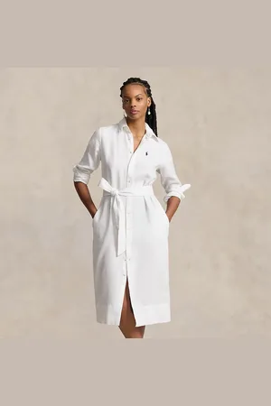 Ralph Lauren Vestido camisero de lino con cinturón