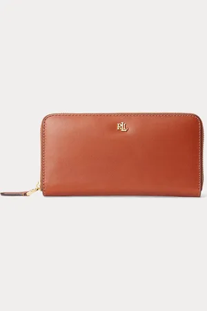 Ralph Lauren Cartera continental de piel
