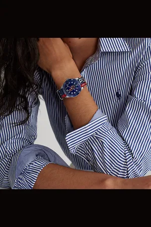 Ralph Lauren Reloj Polo Player de acero azul de 42 mm