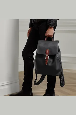 Ralph Lauren Mochila Voyager de piel de becerro