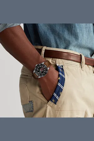 Ralph Lauren Reloj Polo Player de acero de 42 mm