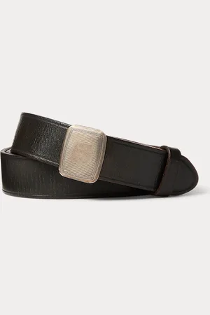 Ralph Lauren Cinturón de piel con hebilla deslizante