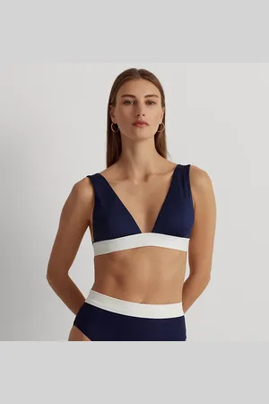 Ralph Lauren Braguita de bikini de tiro alto bitono