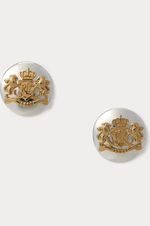 Ralph Lauren Pendientes de botón de plata de ley