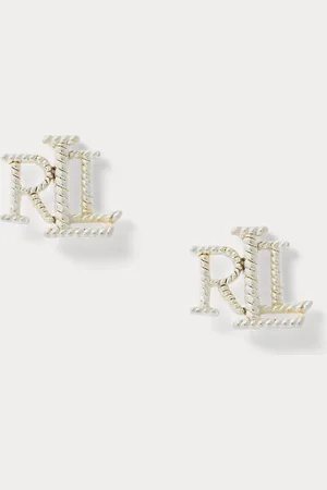 Ralph Lauren Pendientes de botón de plata de ley