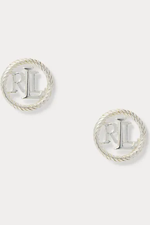 Ralph Lauren Pendientes de botón de plata de ley