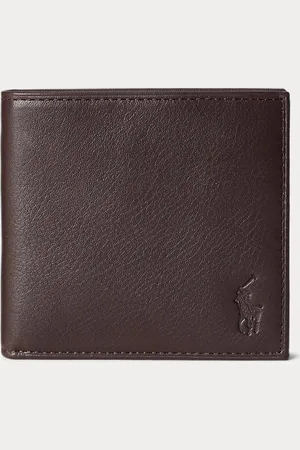 Ralph Lauren Cartera de piel granulada
