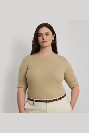 Ralph Lauren Tallas Grandes - Top de cuello barco de algodón