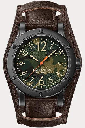 Ralph Lauren Reloj de acero envejecido de 42 mm