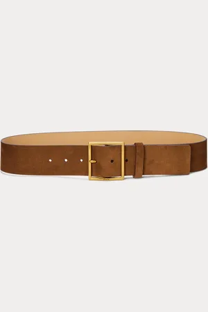 Ralph Lauren Cinturón de ante con hebilla cuadrada