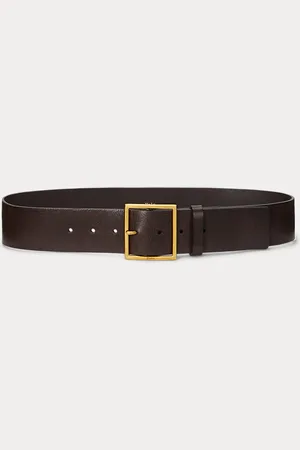 Ralph Lauren Cinturón ancho de piel con hebilla