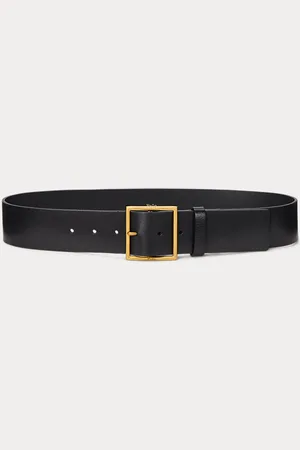 Ralph Lauren Cinturón ancho de piel con hebilla