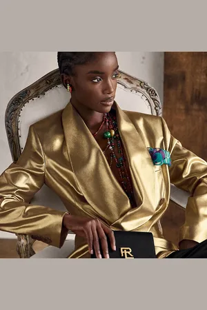 Ralph Lauren Pendiente Ear Cuff con oro y cristal