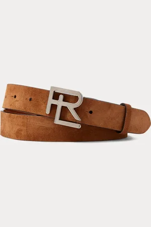 Ralph Lauren Cinturón de ante de becerro con hebilla
