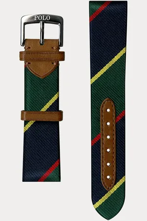 Ralph Lauren Correa de reloj de seda con rayas