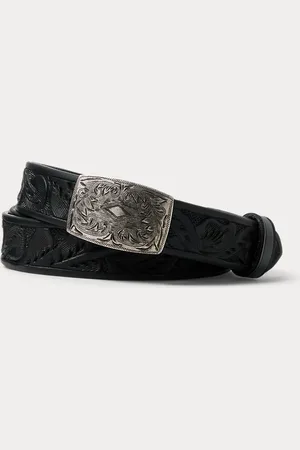 Ralph Lauren Cinturón de piel trabajado a mano
