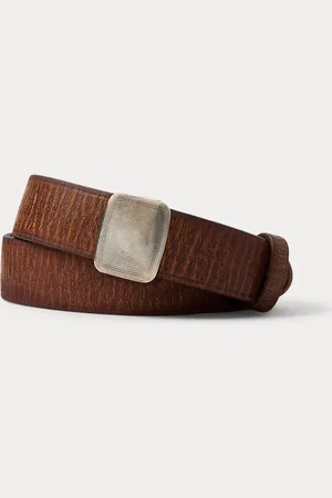 Ralph Lauren Cinturón de piel con hebilla deslizante